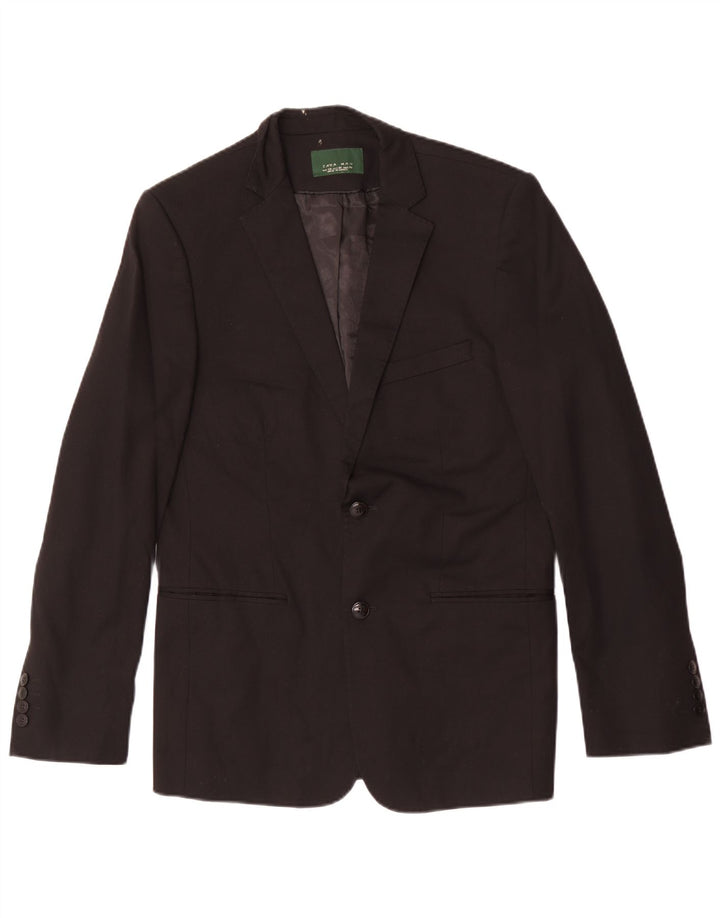 Blazer pentru bărbați Zara cu 2 nasturi EU 48 Bumbac mediu negru