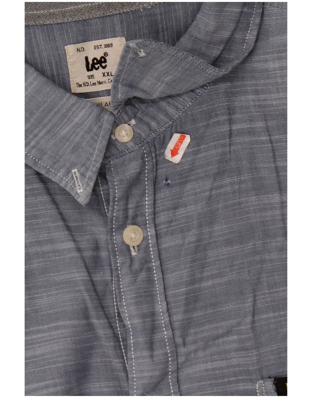 Cămașă cu mânecă scurtă LEE pentru bărbați, 2XL, albastru, bumbac