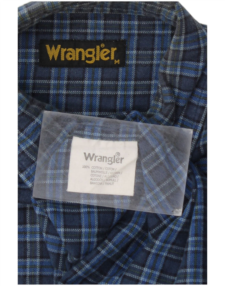 Cămașă de flanel pentru bărbați Wrangler, bumbac cu carouri albastru mediu