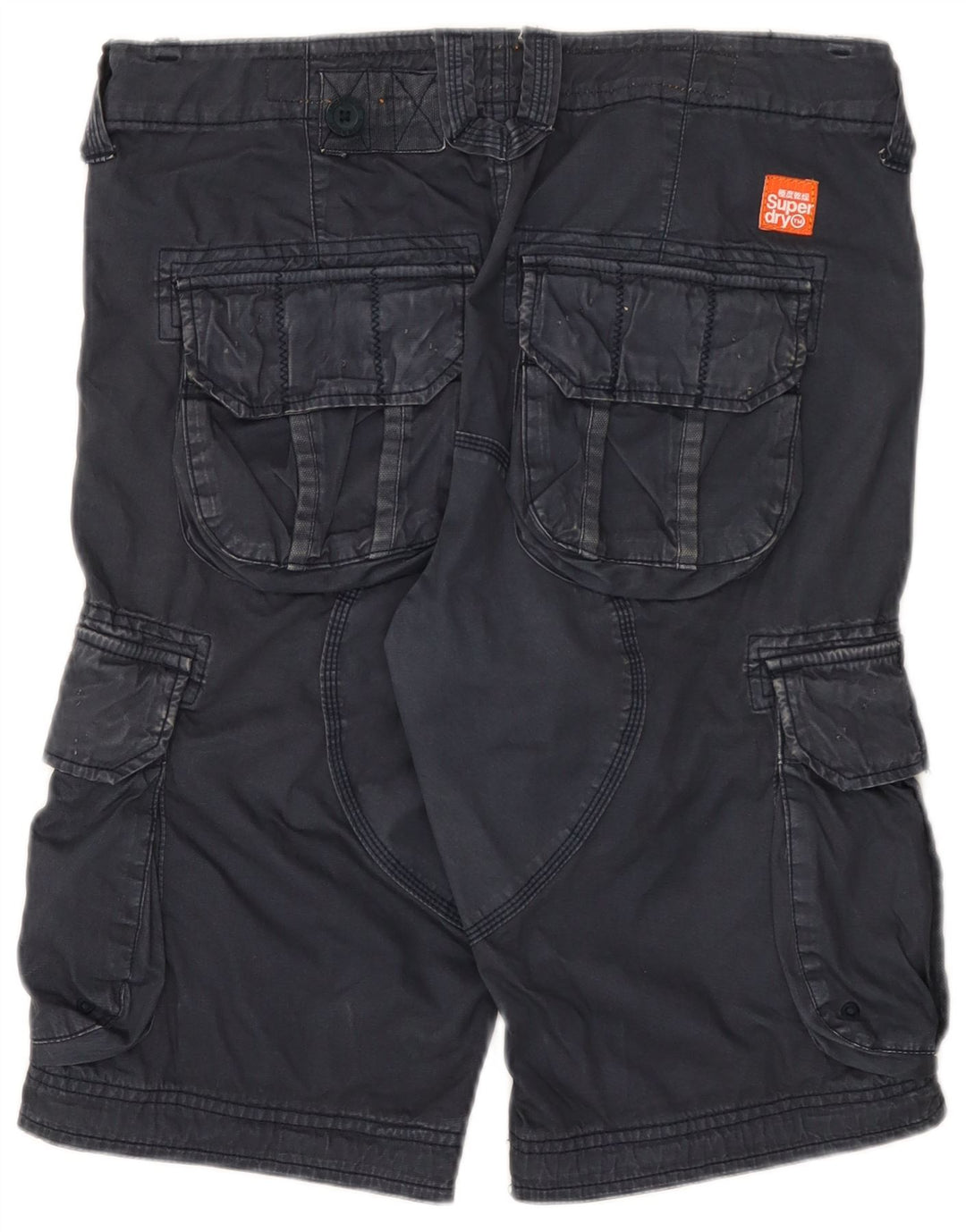 Pantaloni scurti cargo Superdry pentru bărbați, mici W32, bumbac bleumarin
