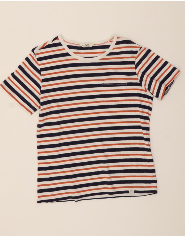 LEE Womens T-Shirt Top UK 14 Medium Multicoloured Striped Vintage Lee and Second-Hand Lee from Messina Hembry 
