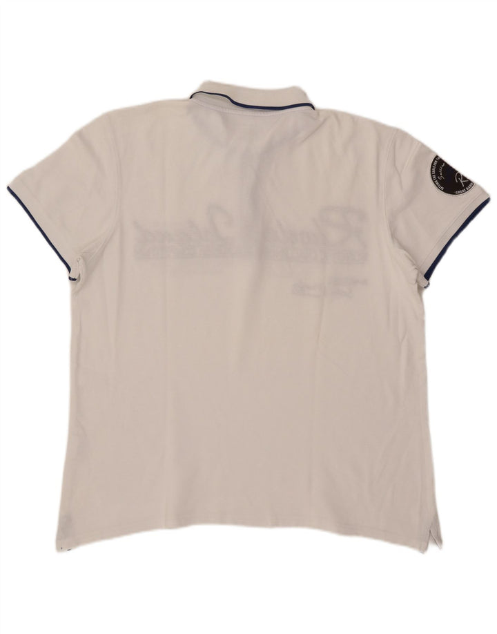 Tricou polo cu grafică pentru bărbați Rhode Island, bumbac alb mare