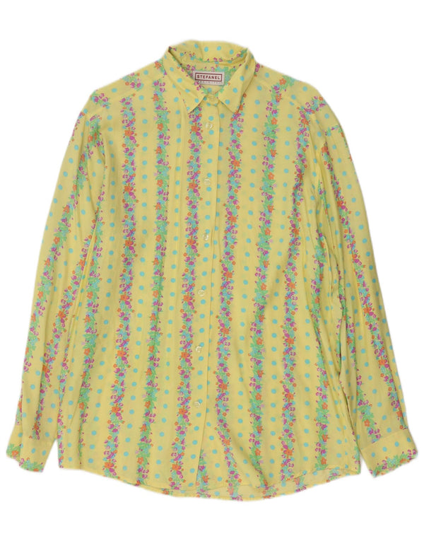 Cămașă pentru femei Stefanel UK 16, mare, galben, raion floral