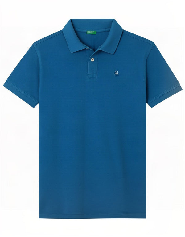 Tricou Polo Benetton Băieți 13-14 Ani 3XL Bumbac Albastru