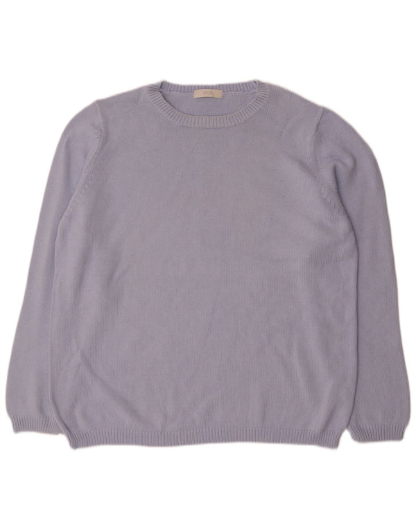 Pulover pentru femei Marks & Spencer, cu gât de barca, UK 22 3XL, bumbac albastru