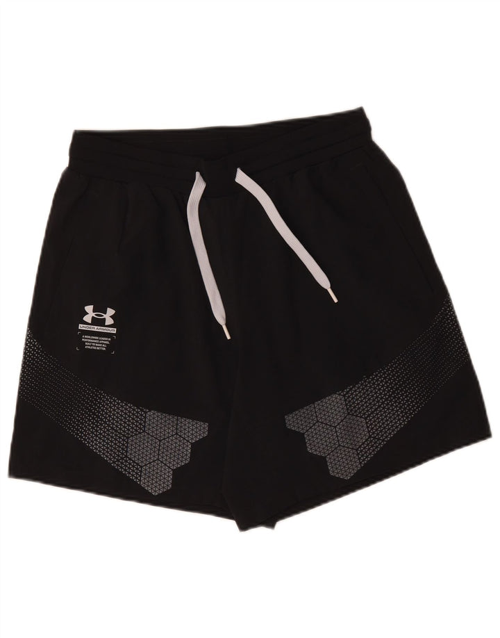 Pantaloni scurți sport grafic Under Armour pentru bărbați, poliester mediu negru