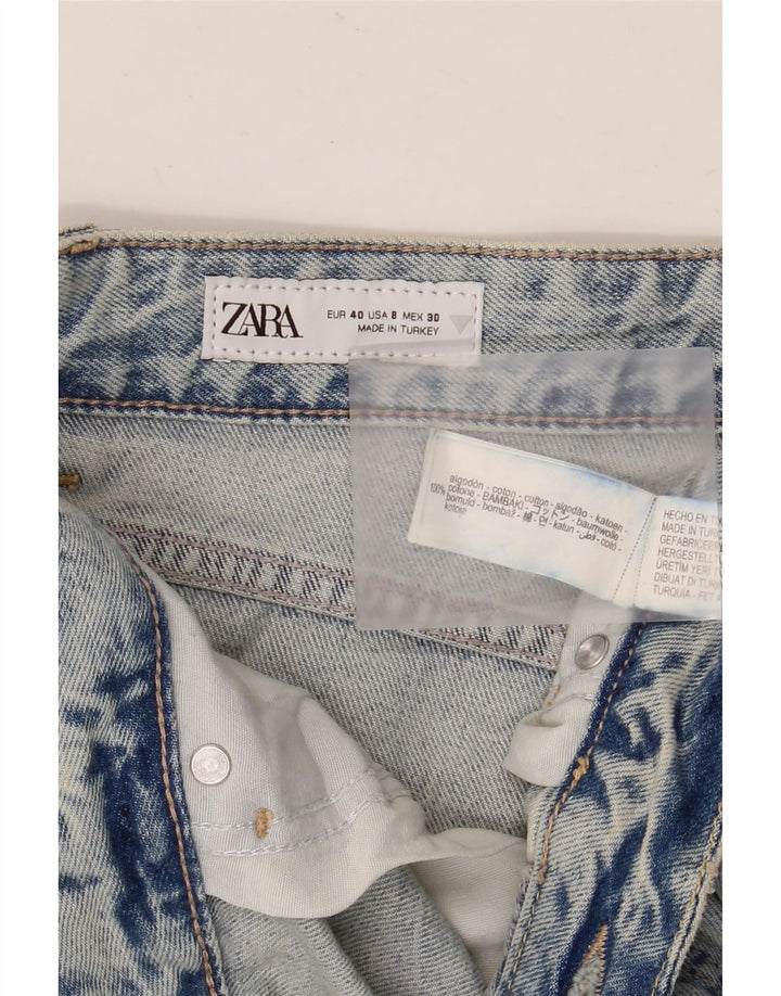 Blugi Drepți Femei ZARA EU 40 Mediu L30 L28 Bumbac Albastru
