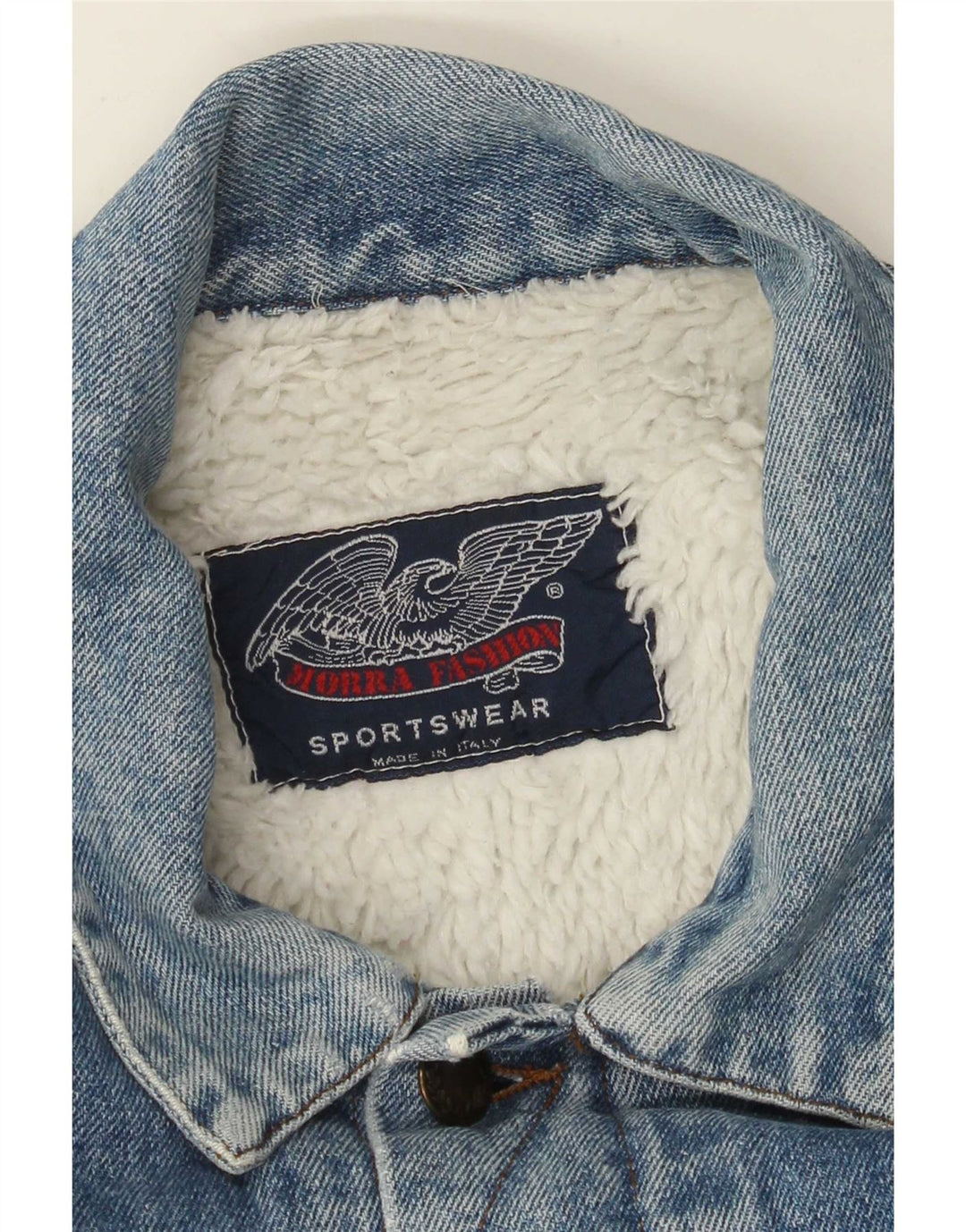 Jachetă din denim Sherpa pentru bărbați vintage UK 40 Large Blue