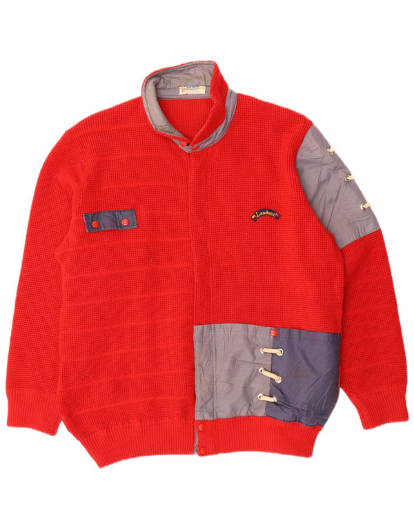 Pulover cardigan pentru bărbați Azzurra, cu croială obișnuită, roșu mare