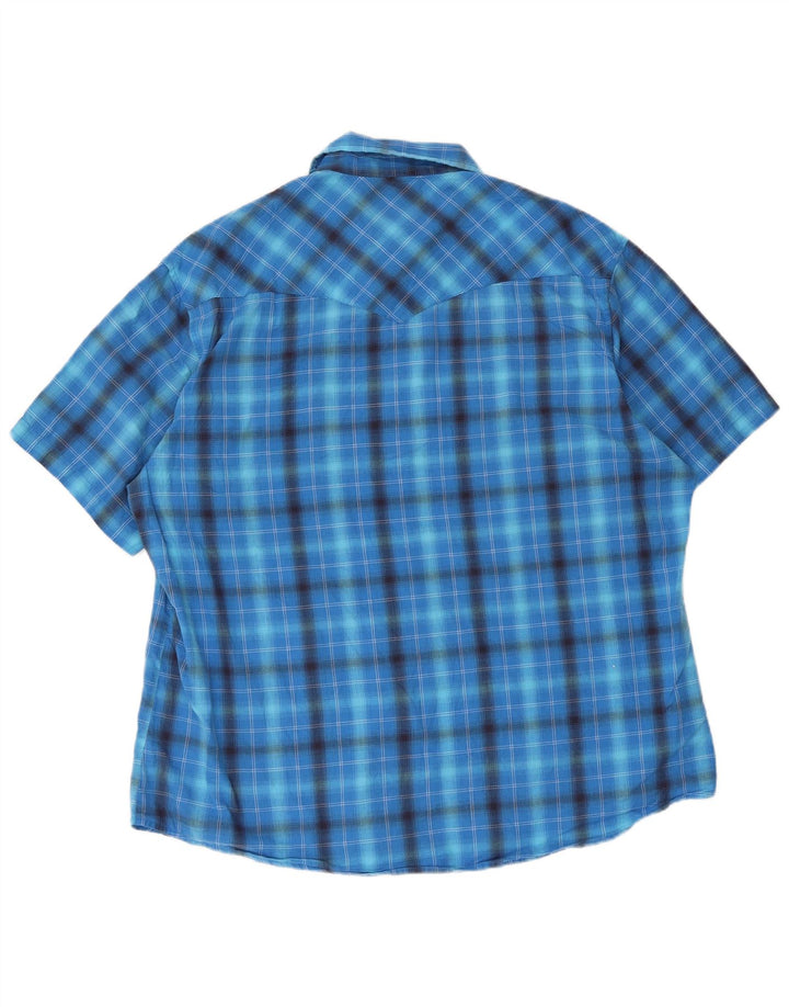 Cămașă cu mânecă scurtă pentru bărbați Wrangler, carouri mari, albastre