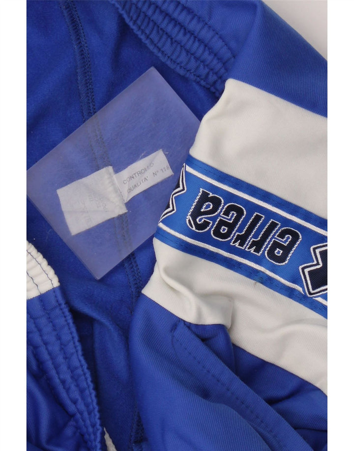 Errea Pantaloni de trening grafic pentru bărbați, albastru mediu, poliester color bloc