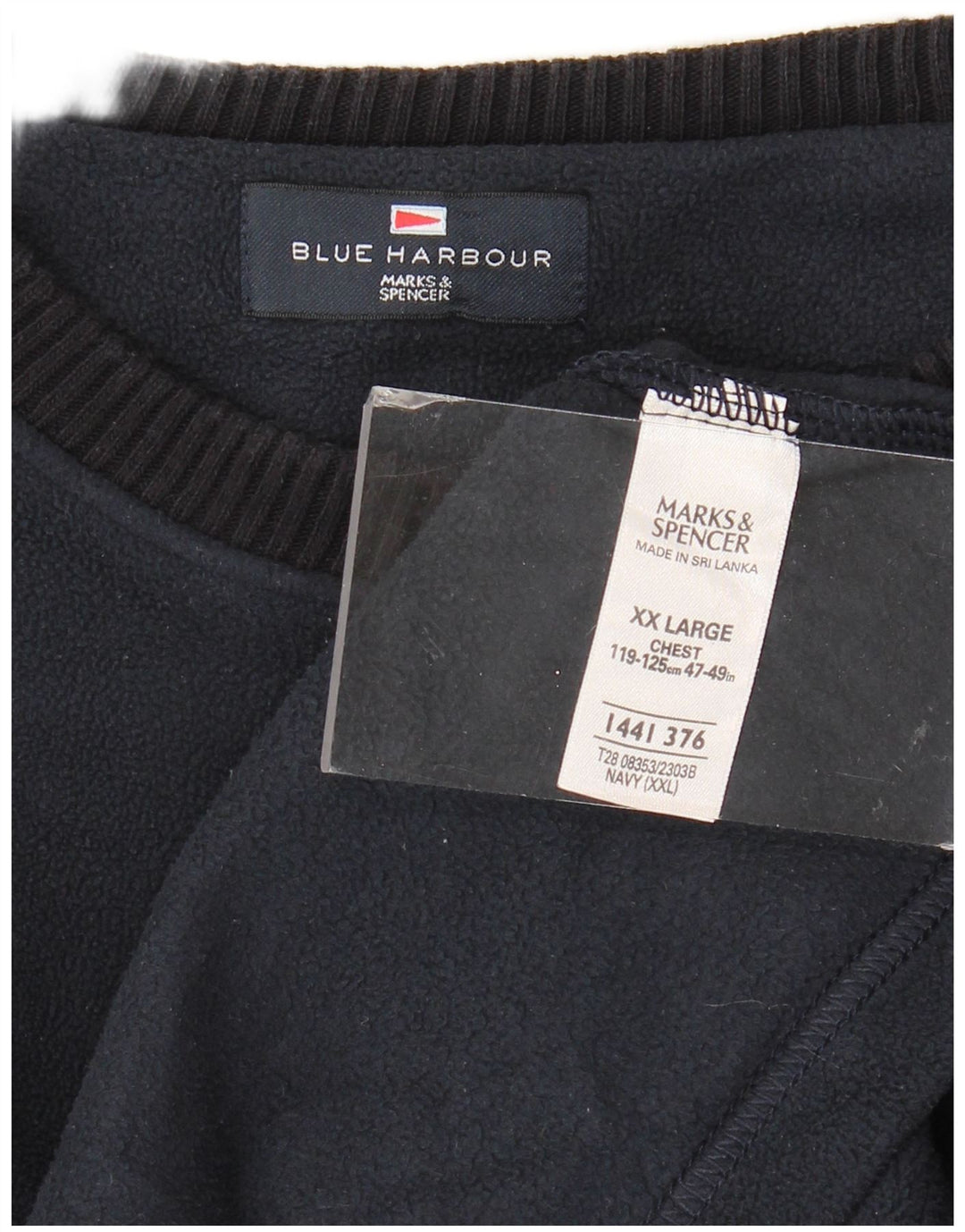 Pulover pentru bărbați Marks & Spencer Blue Harbour Fleece 2XL, poliester bleumarin