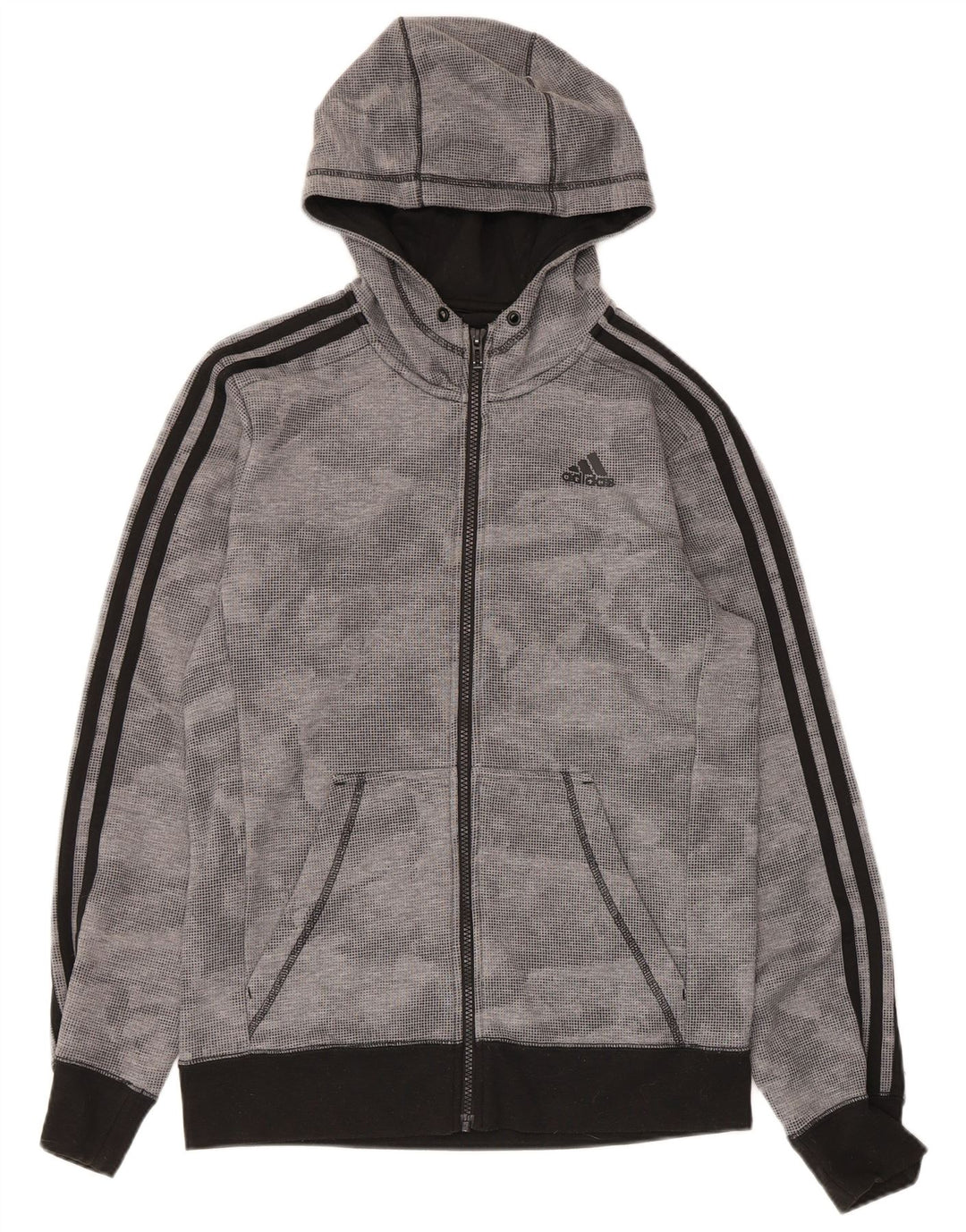 Pulover Adidas Climalite Zip pentru bărbați, poliester cu pete mici, gri