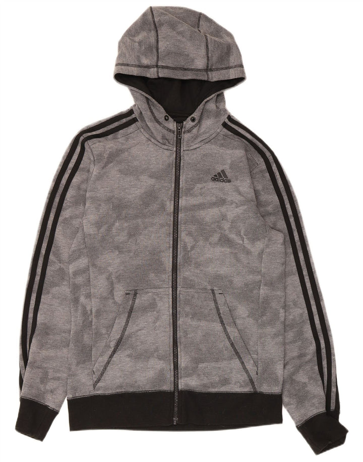 Pulover Adidas Climalite Zip pentru bărbați, poliester cu pete mici, gri