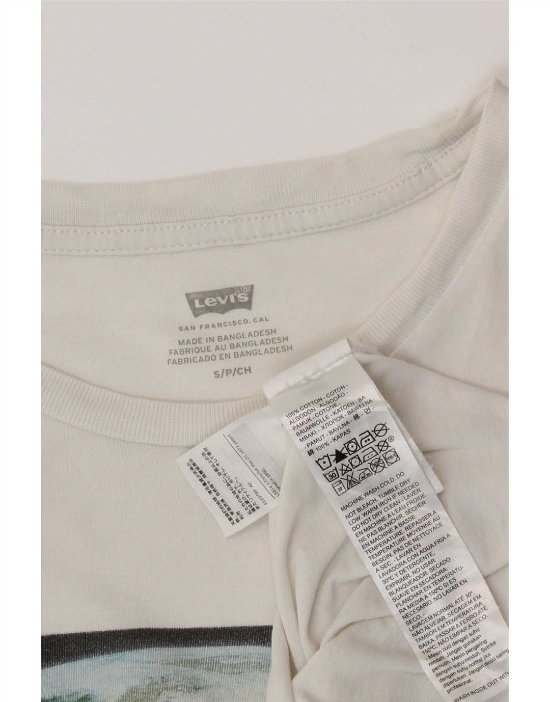 Tricou grafic Levi's pentru bărbați Top mic, alb, bumbac