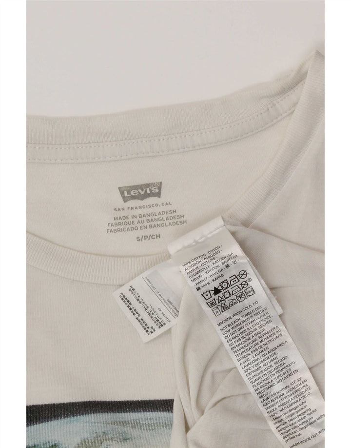 Tricou grafic Levi's pentru bărbați Top mic, alb, bumbac
