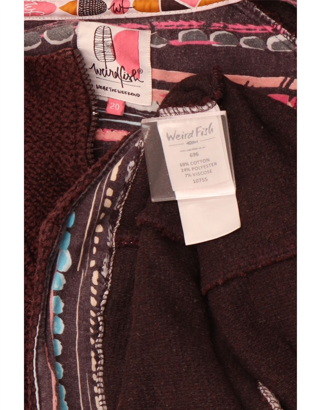 WEIRD FISH Jachetă de trening pentru femei UK 20 2XL Bumbac maro