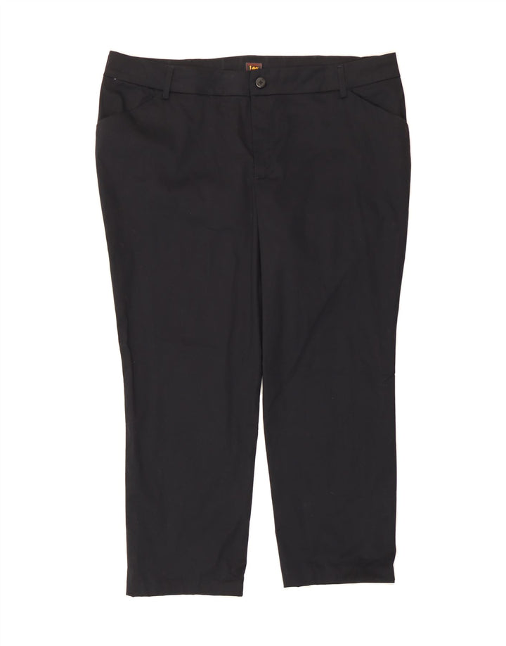 LEE Womens Straight Casual Trousers W44 L28 Black Vintage Lee and Second-Hand Lee from Messina Hembry 