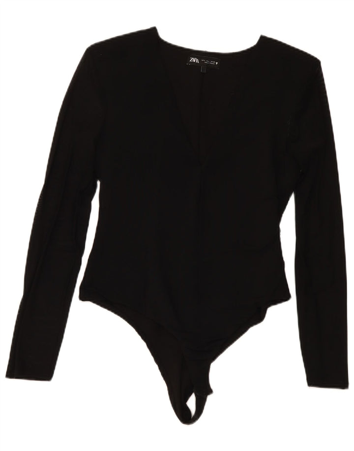 Body cu mânecă lungă pentru femei Zara UK 14 mare negru