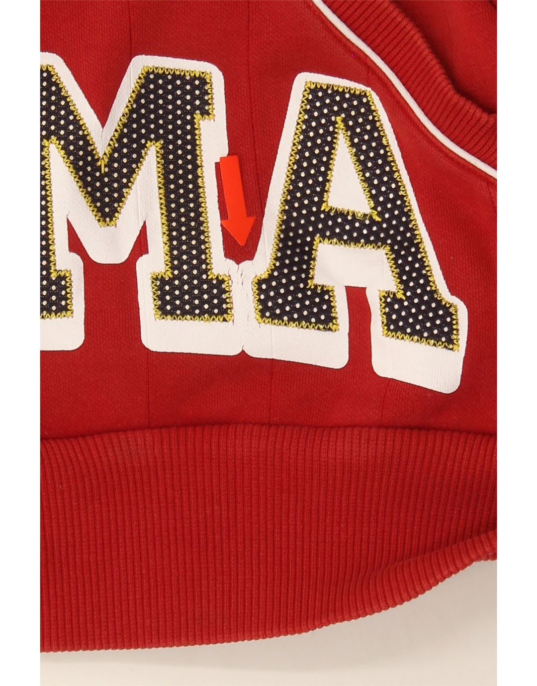 PUMA Mens Graphic Zip Hoodie Sweater Medium Red Cotton Vintage Puma and Second-Hand Puma from Messina Hembry 