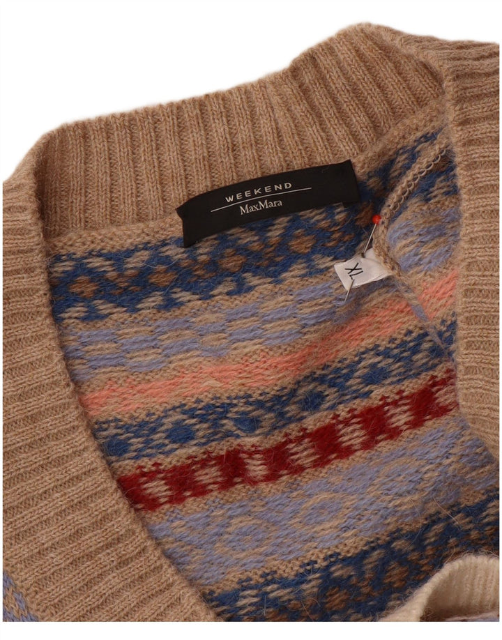 Max Mara Pulover cu decolteu în V de weekend pentru femei UK 18 XL multicolor