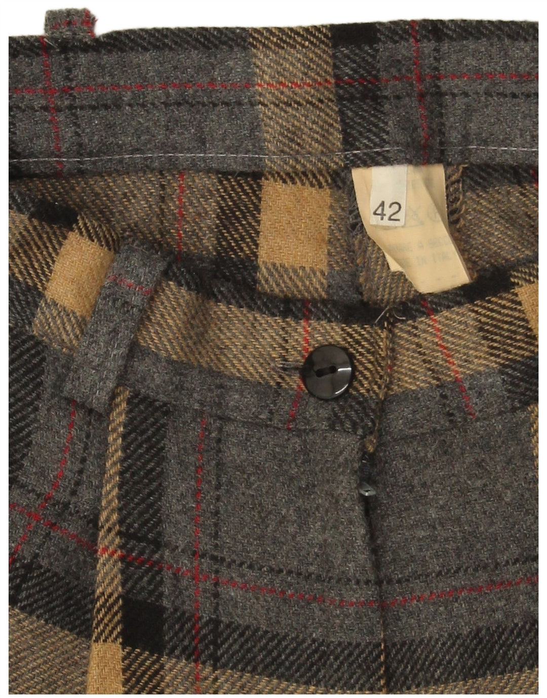 Pantaloni scurti chino pentru femei VINTAGE, cu picioare largi, IT 42 Medium W28, carouri gri