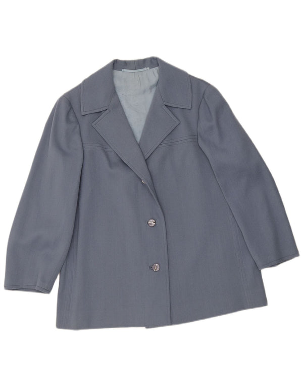 Blazer Vintage pentru femei cu 3 nasturi, UK 14, albastru mediu