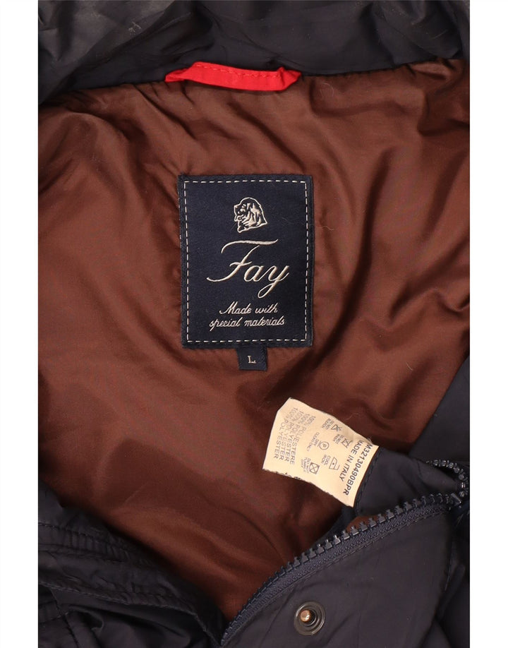 Jachetă căptușită cu glugă pentru bărbați FAY UK 40 Poliester mare bleumarin