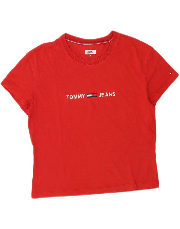 TOMMY HILFIGER Tricou grafic supradimensionat pentru femei Top UK 10 Small Red