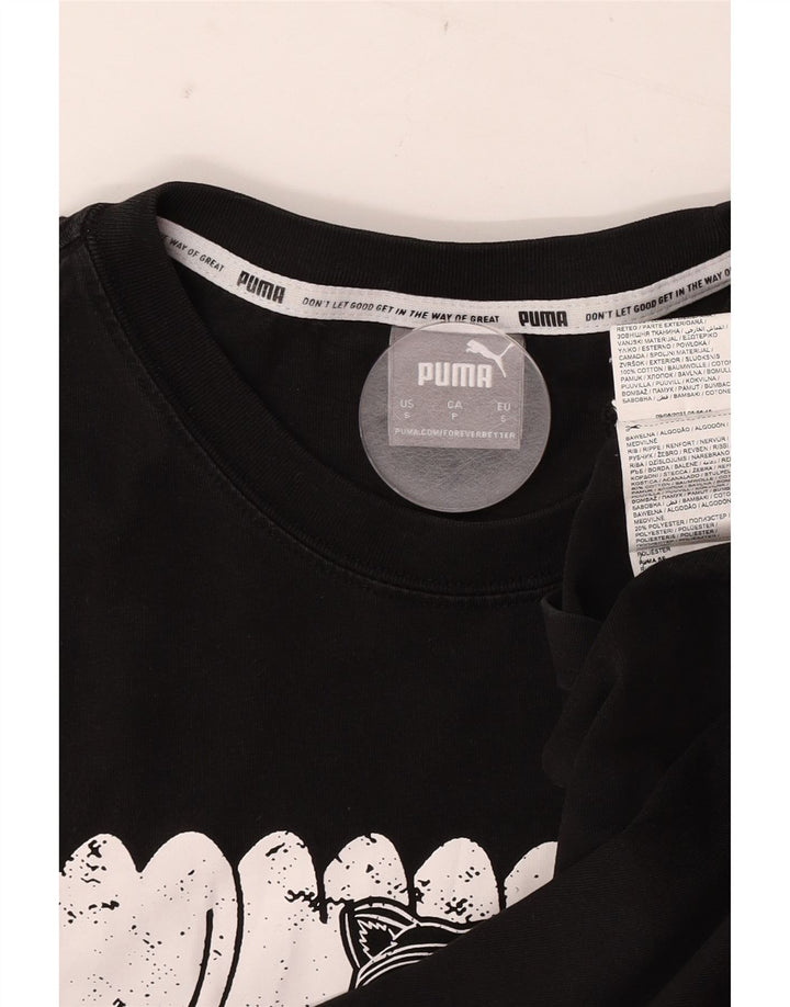 Tricou grafic Puma pentru bărbați Top mic bumbac negru