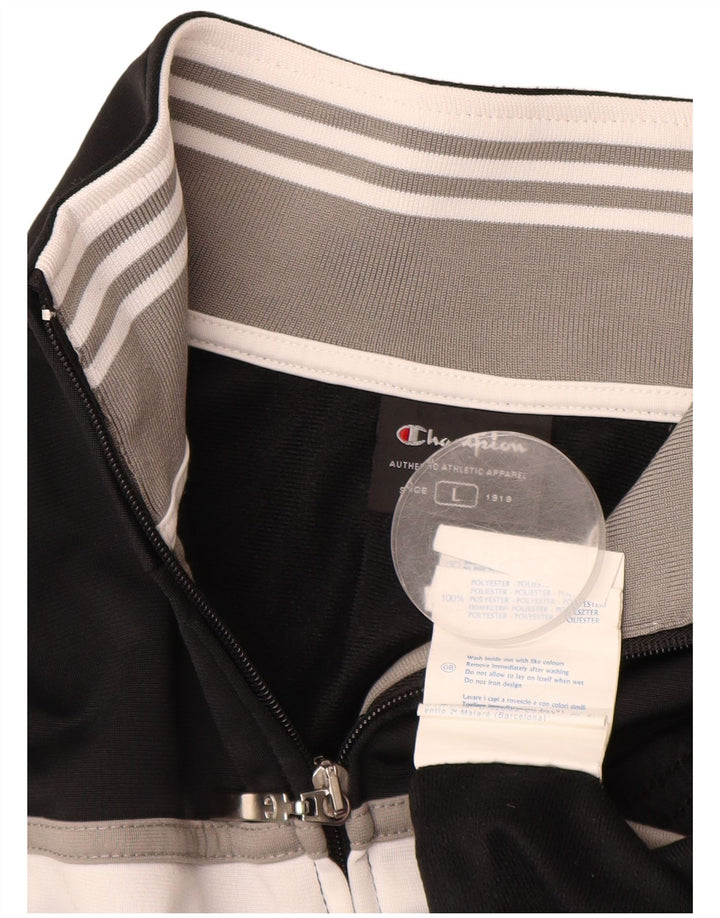 Jachetă de trening pentru bărbați CHAMPION, mare, negru, poliester color bloc