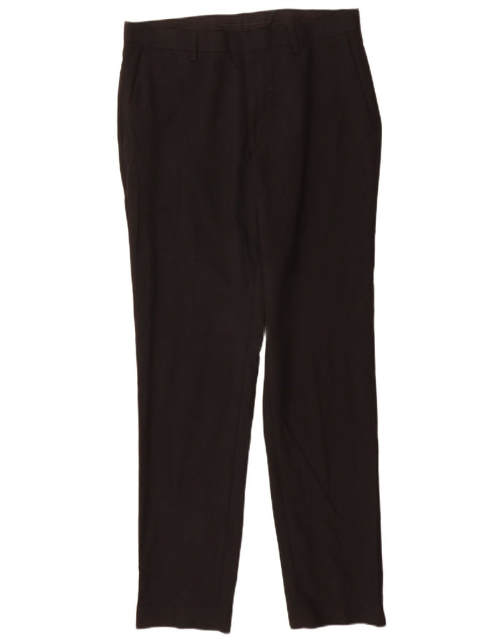 Marks & Spencer Pantaloni de costum slim pentru bărbați L32 L33 Poliester negru