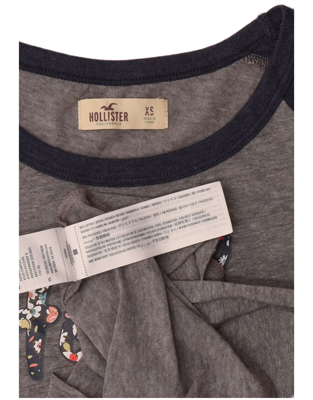 Tricou grafic HOLLISTER pentru femei, UK 6 XS, bumbac color bloc