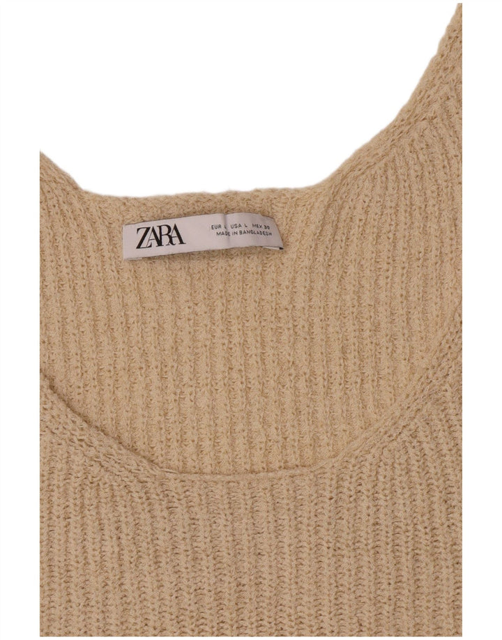 Vest Vest Top Femei Zara UK 14 Large Bej
