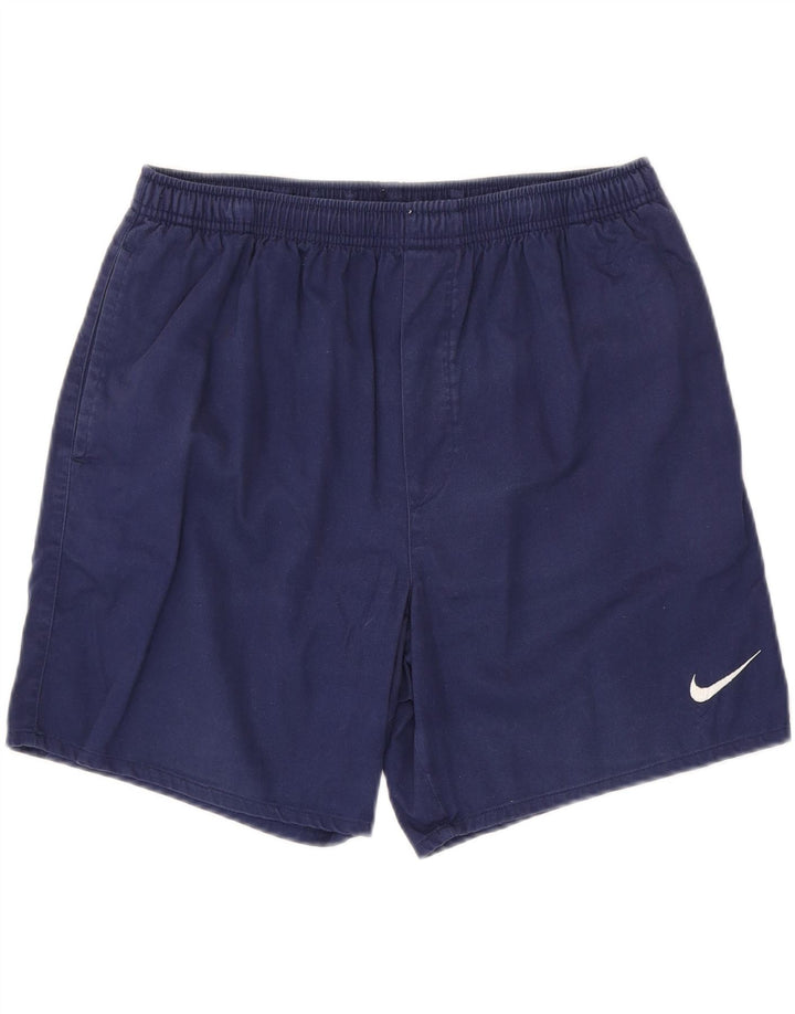 Pantaloni scurți sport NIKE pentru bărbați, bumbac, albastru bleumarin mediu