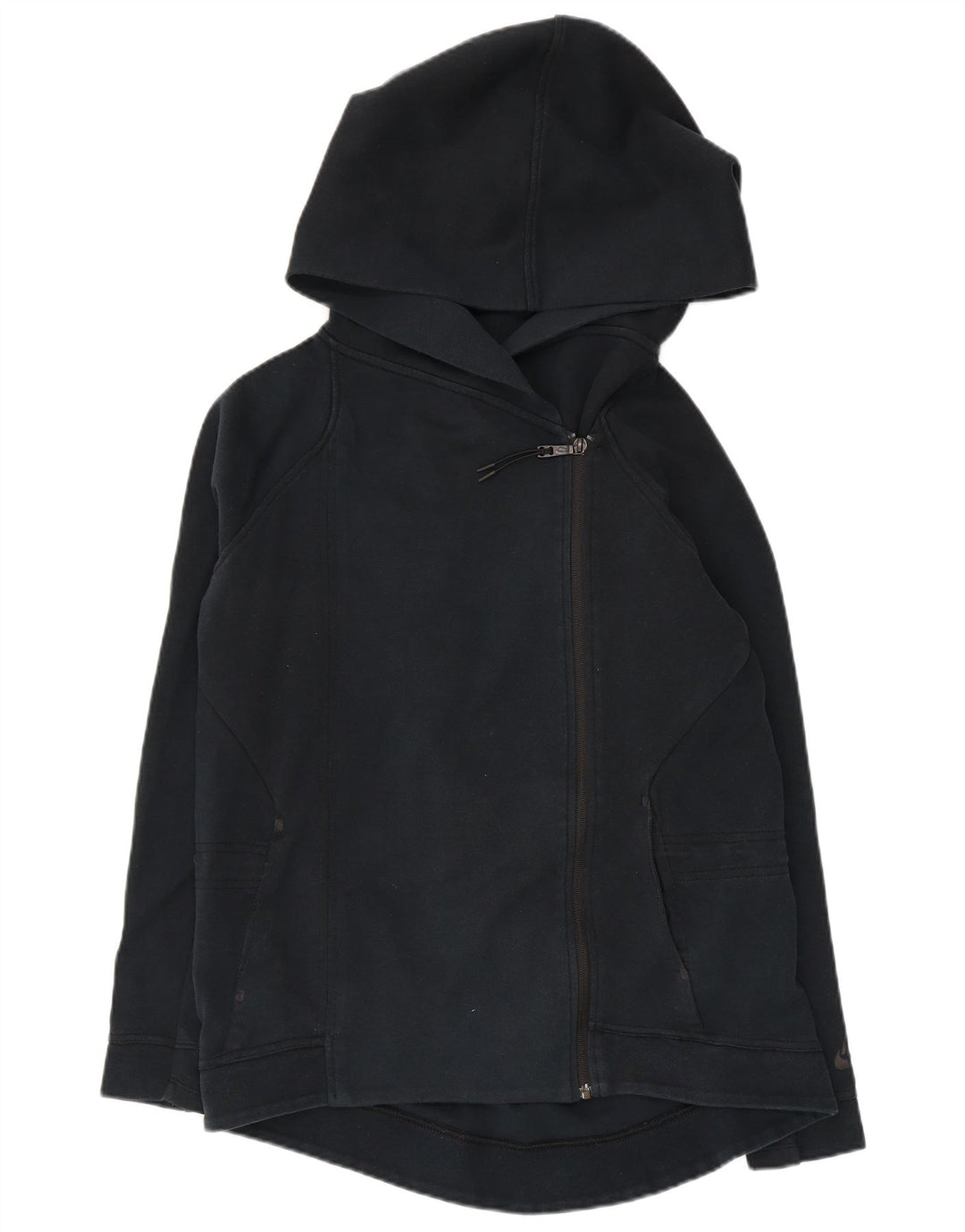 Pulover NIKE pentru femei, supradimensionat, cu fermoar, UK 10, bumbac, albastru bleumarin