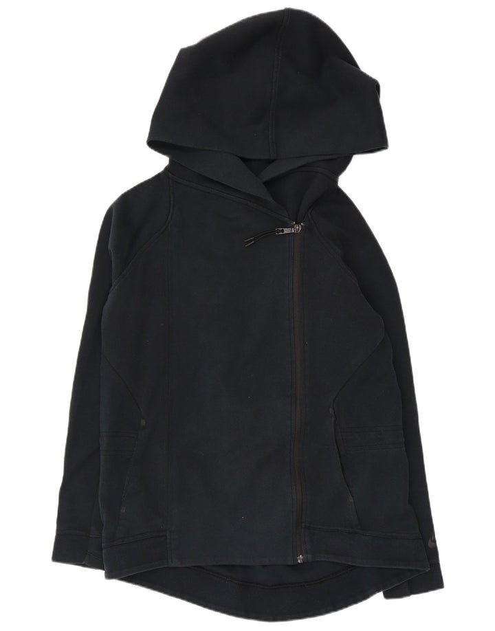 Pulover NIKE pentru femei, supradimensionat, cu fermoar, UK 10, bumbac, albastru bleumarin