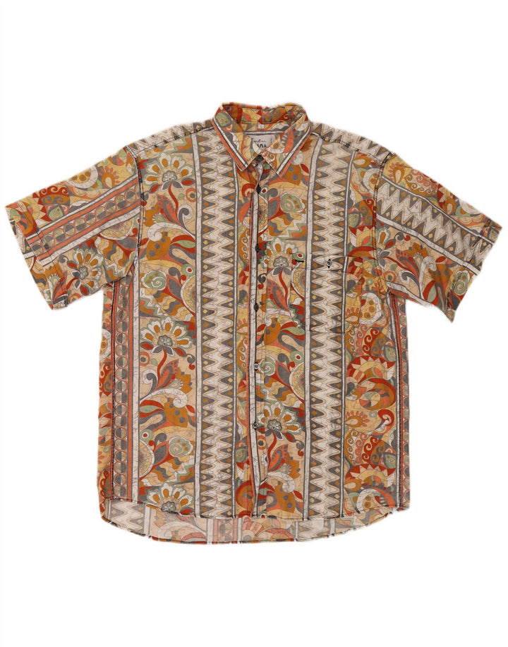 Cămașă Vintage pentru bărbați cu mânecă scurtă, mare, multicoloră, florală