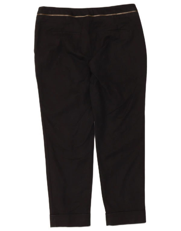 Pantaloni tăiați pentru femei Zara EU 40 Medium L30 L24 Bumbac negru