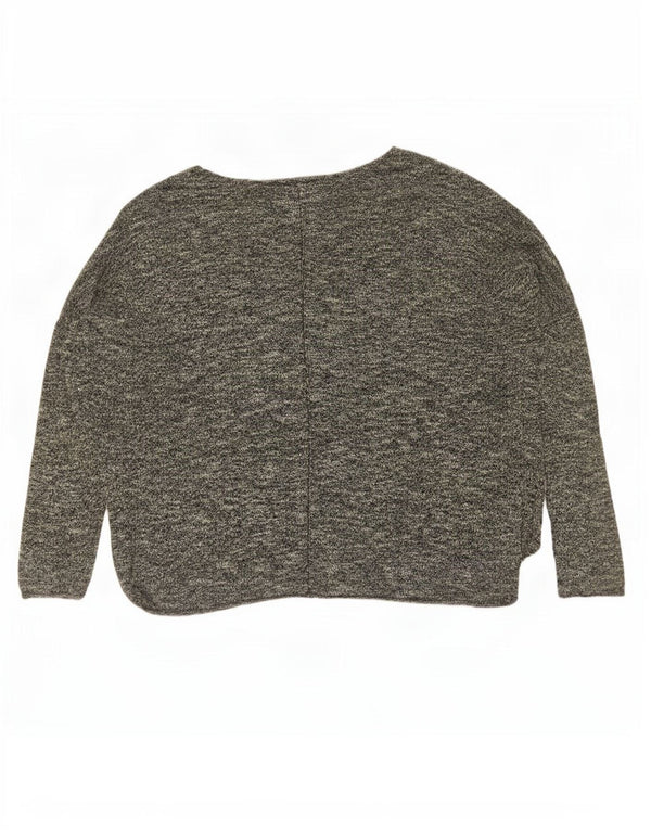 Pulover supradimensionat pentru femei Zara, cu gât de barcă, UK 10, mic, gri, pete