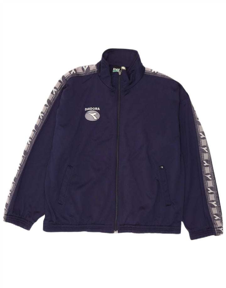 Diadora Mens Graphic Trening Top Jacket UK 40 Medium Bleumarin Poliester