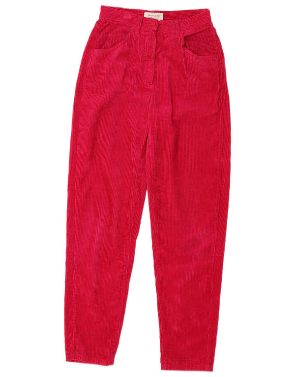 Pantaloni conici din velur pentru femei Benetton IT 40 Small W26 L30 Bumbac roz