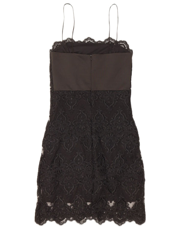 Topshop Rochie Teacă fără mâneci pentru femei UK 6 XS Negru Floral