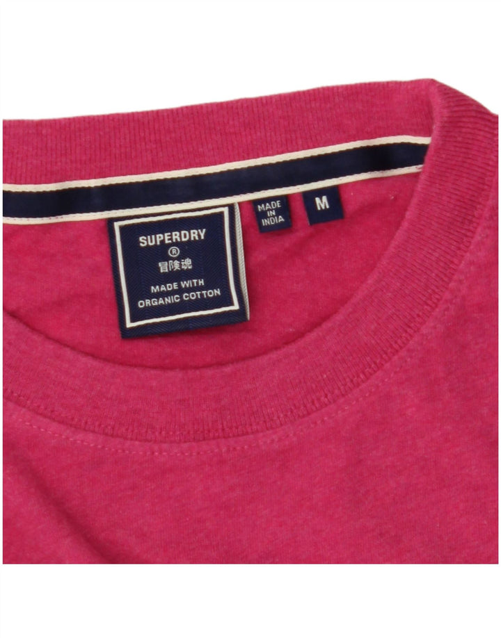Tricou Superdry pentru bărbați Top mediu roz din bumbac cu pete