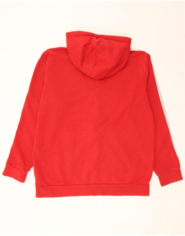 Adidas Mens Zip Hoodie Sweater Large Red Cotton