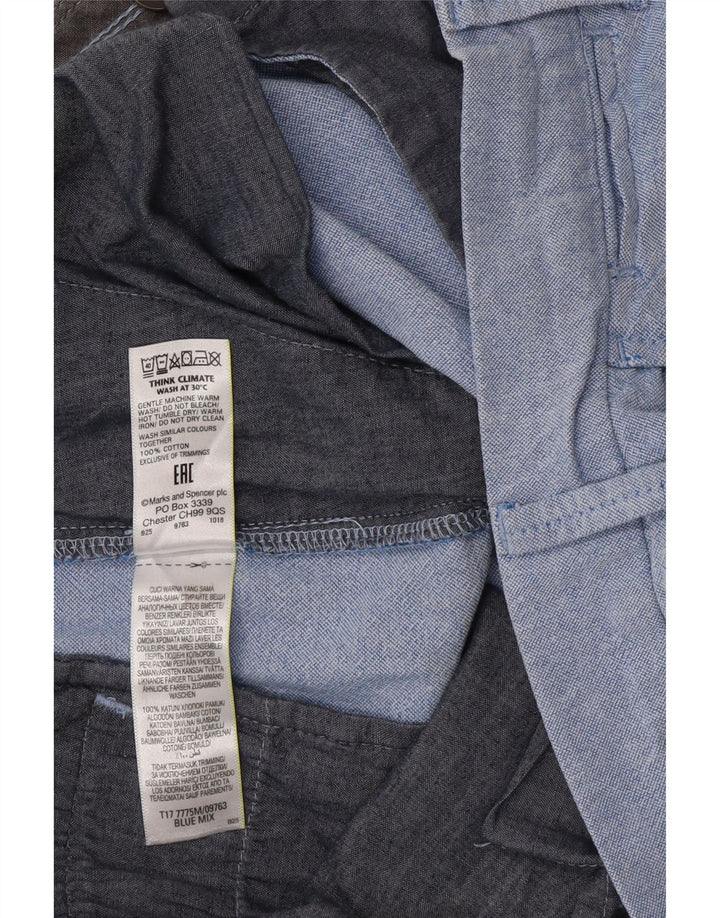 Pantaloni scurți chino pentru bărbați Marks & Spencer W34, mare, albastru, bumbac