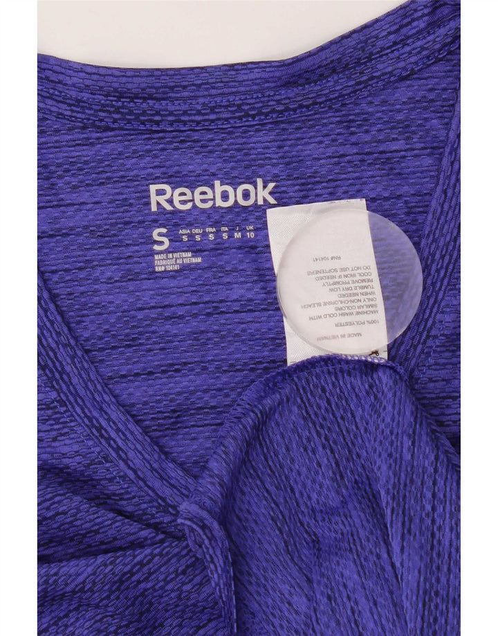 Tricou Reebok pentru femei Speedwick Top UK 10 Small Blue Flecked Polyester