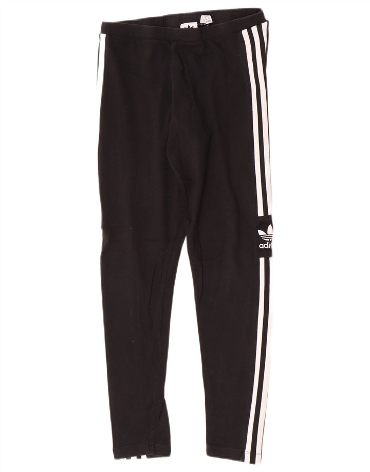 Leggings grafic Adidas pentru femei UK 12, bumbac mediu negru