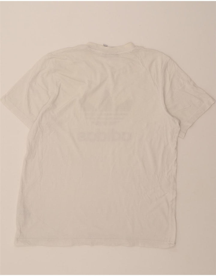 ADIDAS Mens Graphic T-Shirt Top Large White Cotton Vintage Adidas and Second-Hand Adidas from Messina Hembry 