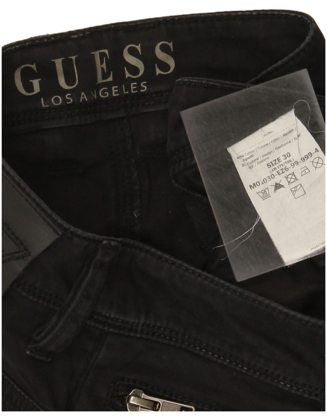 Blugi slim pentru femei Guess W30 L34 bumbac negru